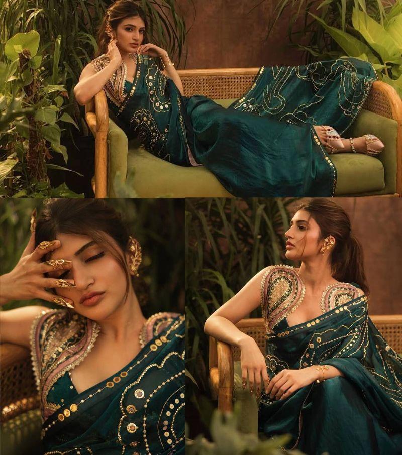 Sreeleela Shines in Green Saree 