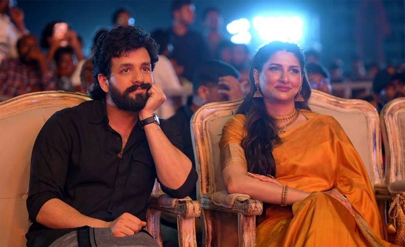  Akhil with his wife at Lenin Success Meet