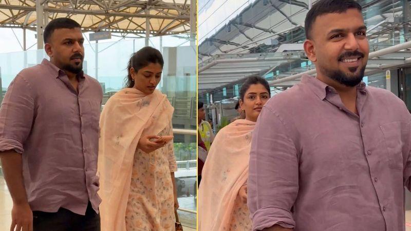 Tharun Bhascker and Eesha Rebba Spotted at Hyderabad Airport