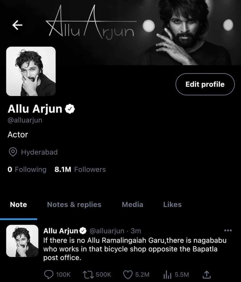 What did Allu Arjun say?