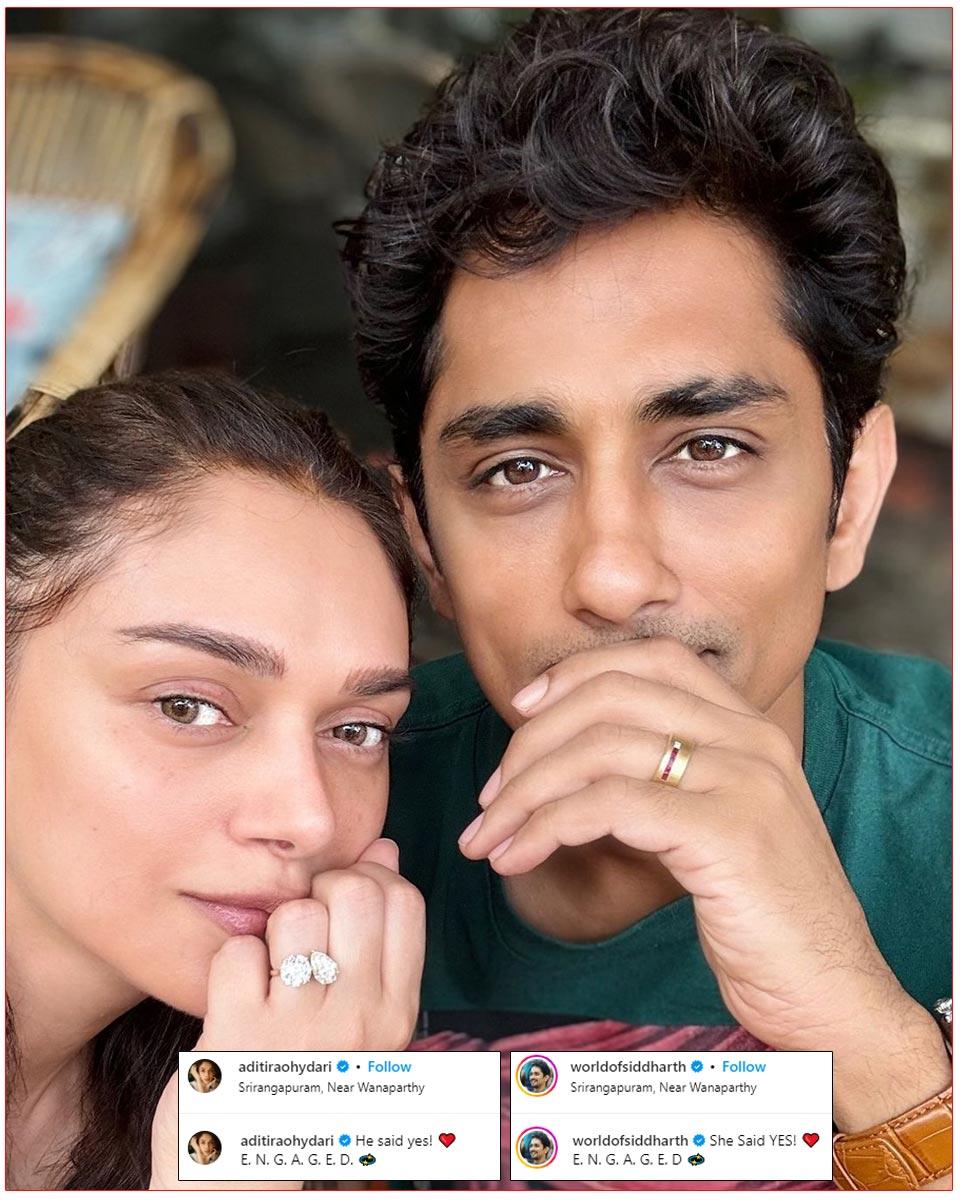 Aditi Rao Hydari Says She Is Engaged To Siddharth