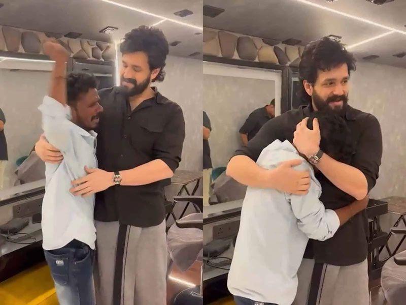 Akhil Akkineni Meets Viral Fan Nagaraju At Lenin Success Event