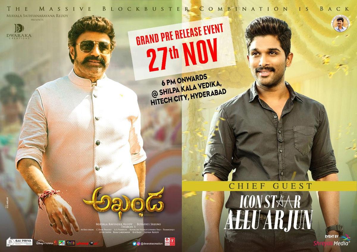 Icon Star to sparkle at Akhanda pre release function