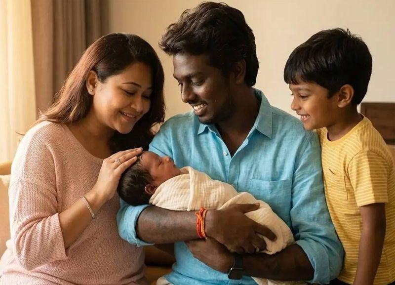 Atlee - Priya Welcome Baby Girl Miyou With Cute Post