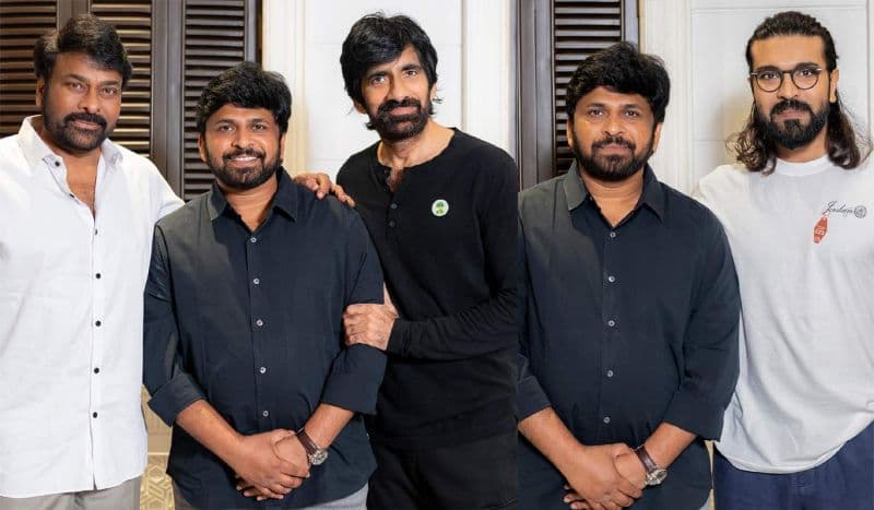 Chiranjeevi and Ram Charan Congratulate Ravi Teja Irumudi Team