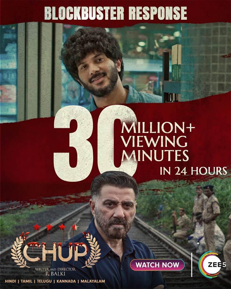 Chup: Revenge of the Artist' clocks 30 MN Viewing Minutes in 24hours on ZEE5!