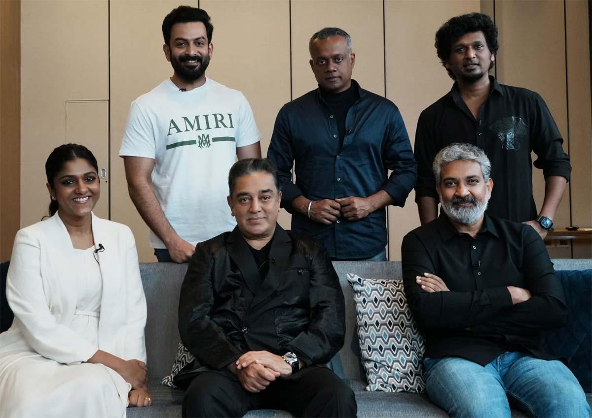 Prithviraj Sukumaran's snap with Kamal Haasan and Rajamouli