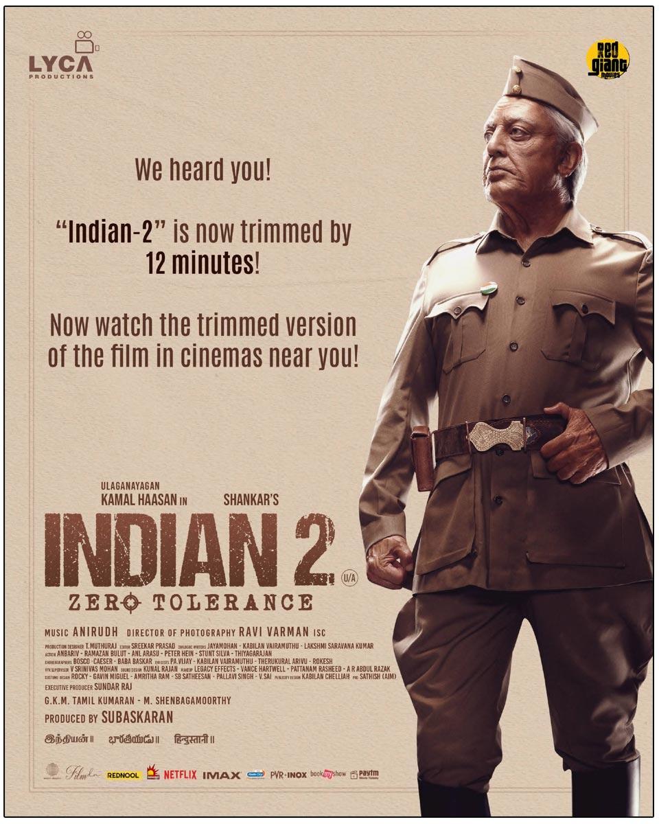 Bharateeyudu 2 Trims 12 Minutes Of Its Runtime