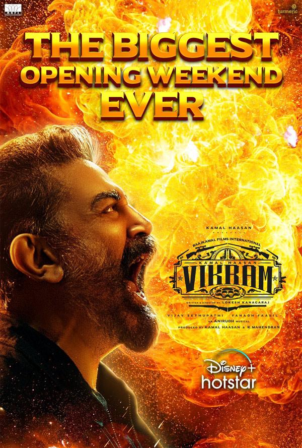 'VIKRAM' WITNESSES THE BIGGEST OPENING WEEKEND EVER ON DISNEY+ HOTSTAR