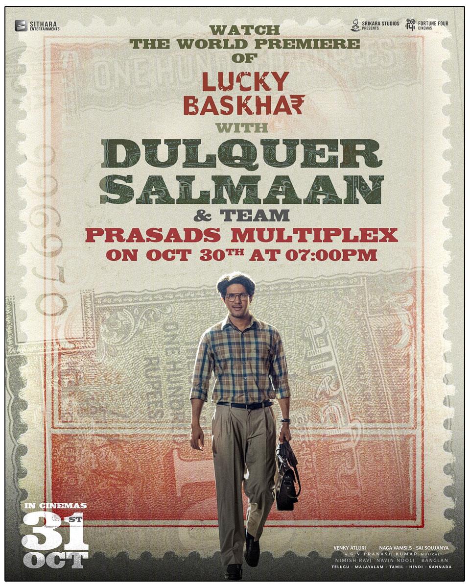 Lucky Baskhar Team To Grace Premiers At Prasads Multiplex