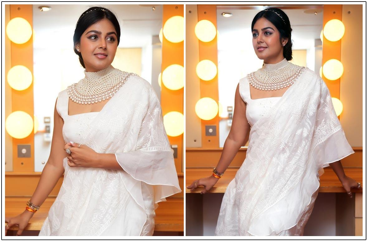 Monal Gajjar Stuns In White Saree