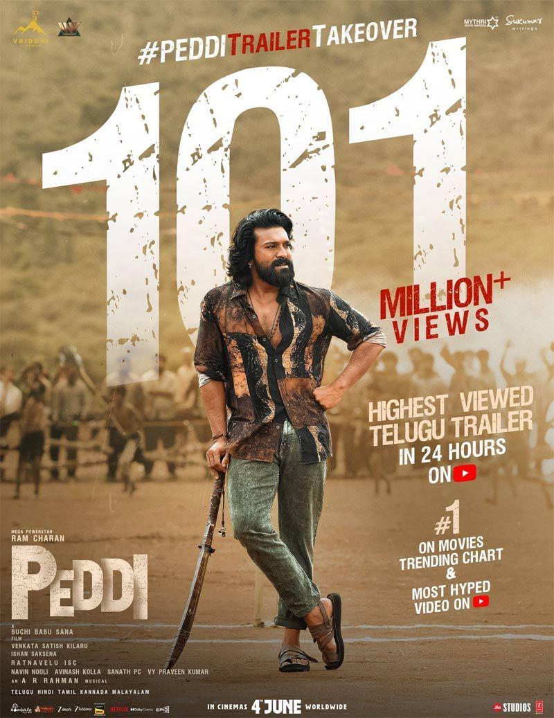 Peddi Trailer Sets YouTube Record With 101 Million Views In One Day