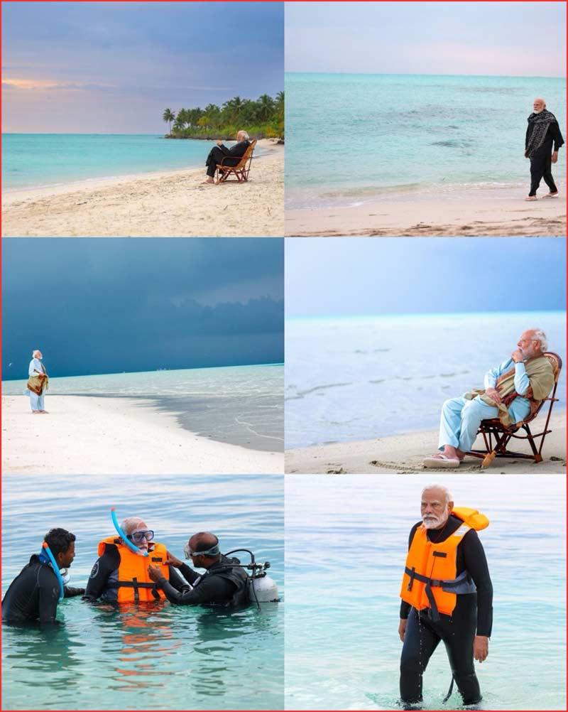 PM Modi goes snorkeling in Lakshadweep