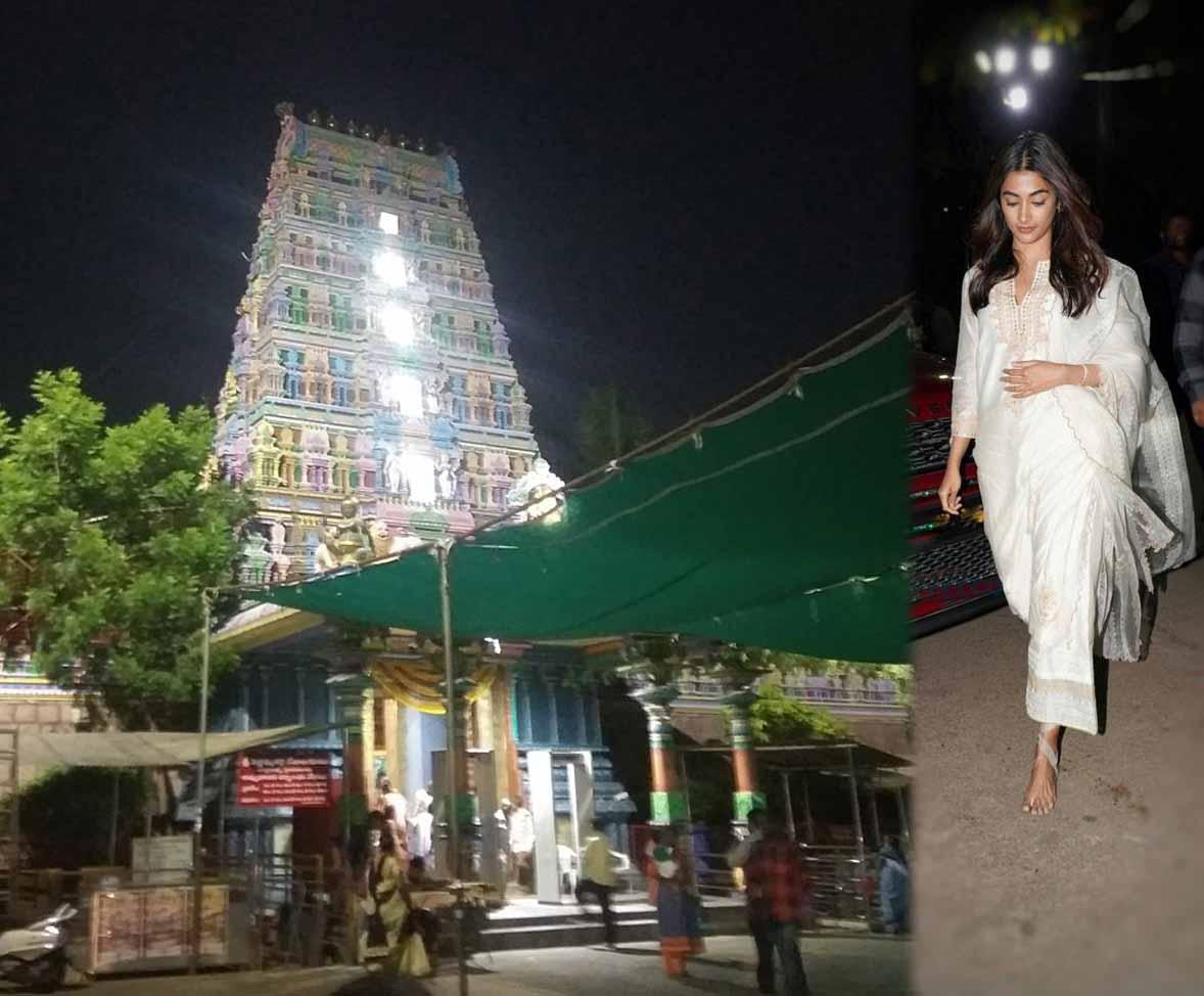 Pooja Hegde prays at Peddamma Temple