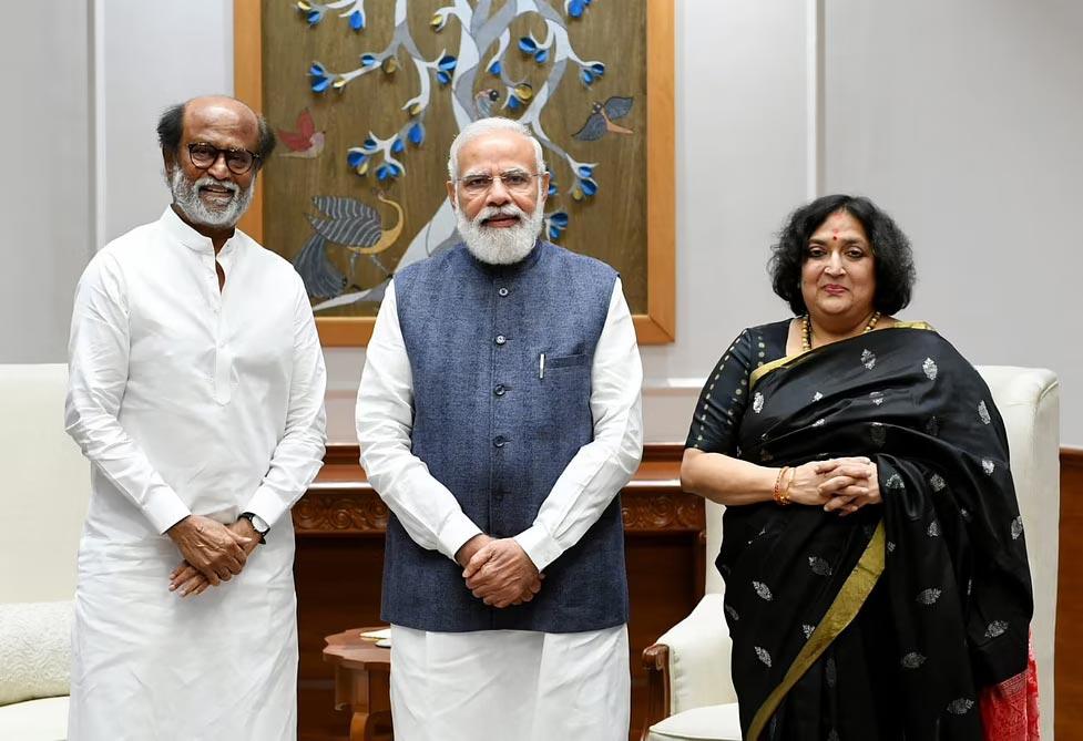 Rajinikanth along with his wife meets President and PM