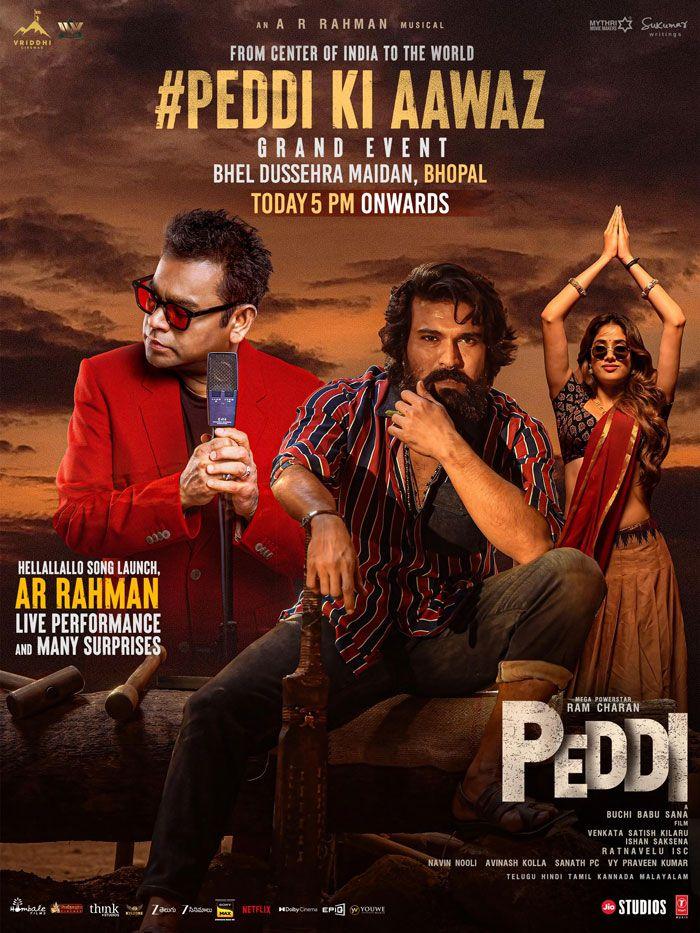 Ram Charan Peddi Song Launch In Bhopal Today With AR Rahman Show