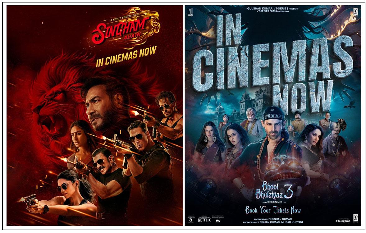 Singham Again - Bhool Bhulaiyaa 3 Breaches 300 Crore Mark Globally