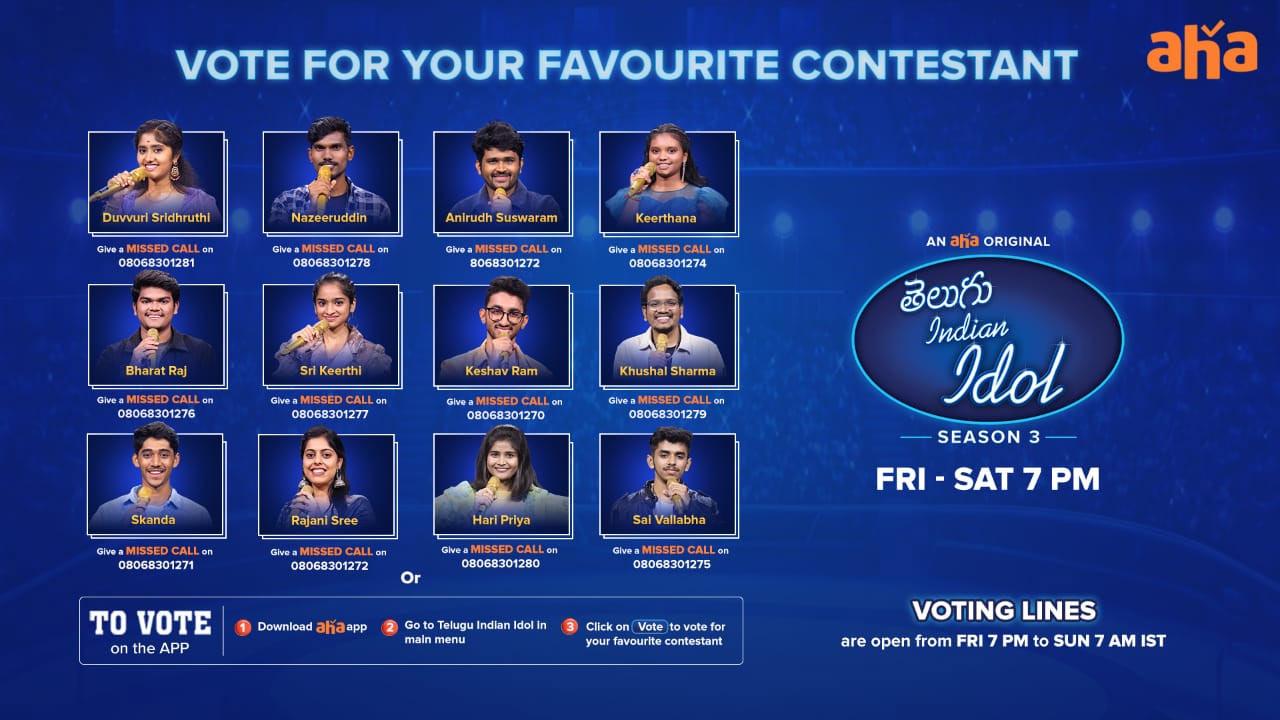 Aha Telugu Indian Idol season 3 enters crucial voting stage