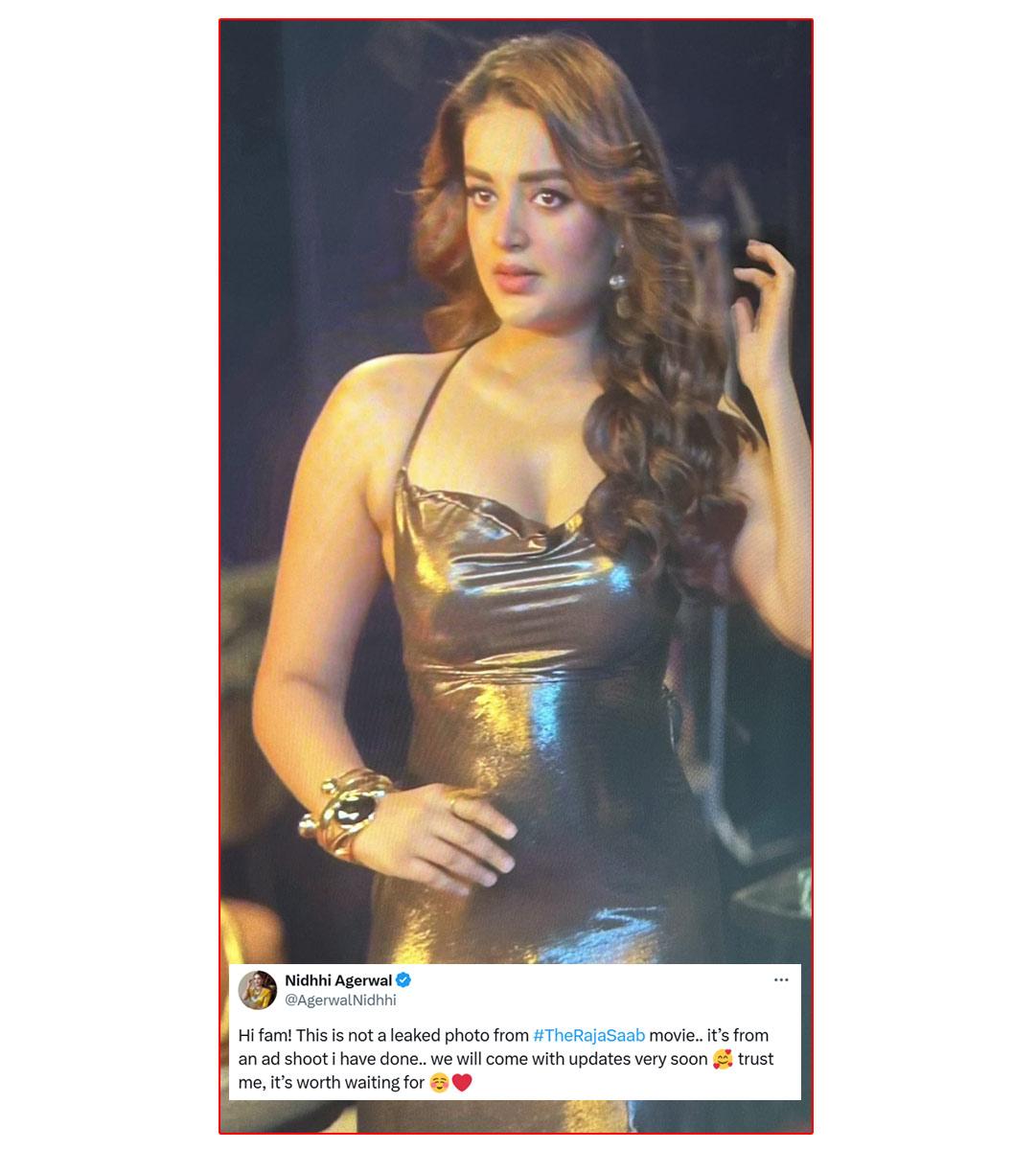 Nidhhi Agerwal On Leaked Pic From The Raja Saab