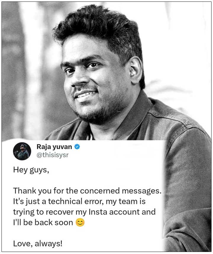 Yuvan Shankar Raja Clarified About His Absence From Instagram