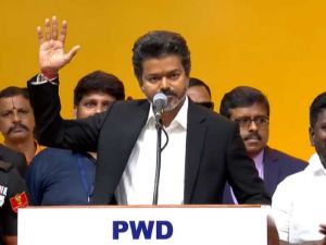 CM Vijay delivers strong speech