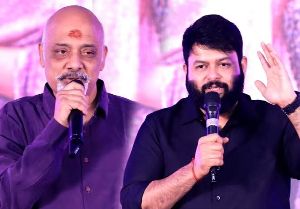 Thaman And Ramajogayya Sastry Funny Exchange In AK47 Song Launch 