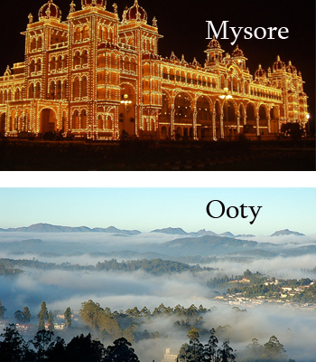 Mysore cut off with Ooty