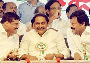 CM, Chiru, Botsa jointly address election rally