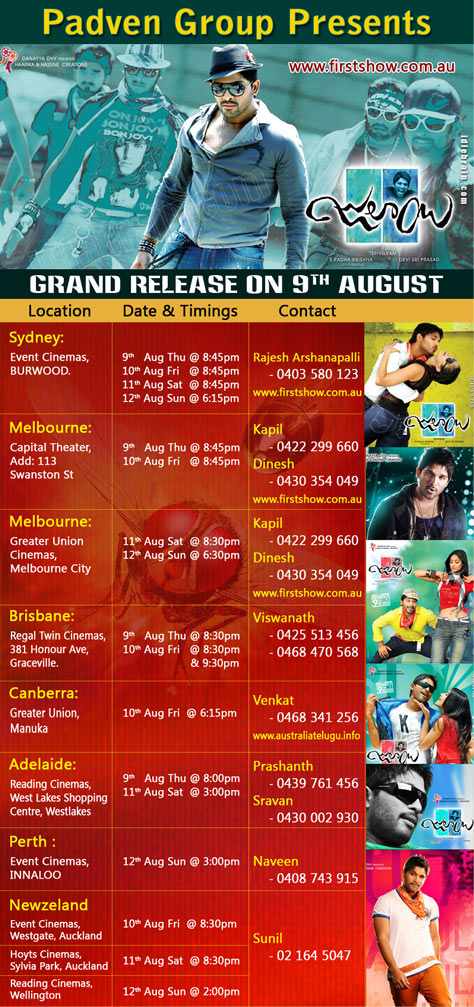 Julayi Australia Schedules