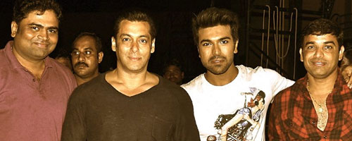 Salman Visits 'Yevadu' Team on a Special Day