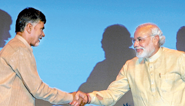 Naidu getting closer to BJP, shares stage with Modi again