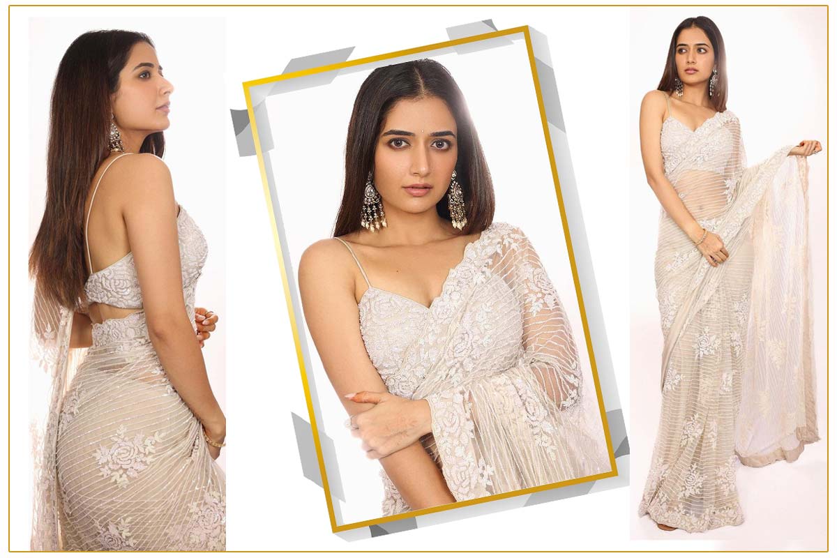 Aashika Ranganath looks stunning in a white saree