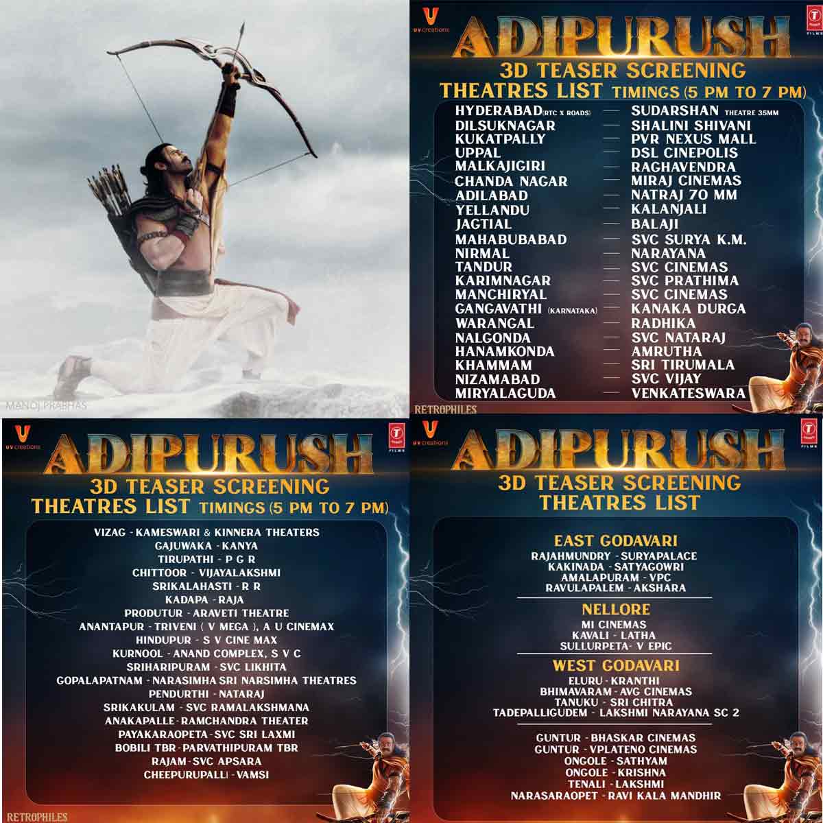 Adipurush 3D Teaser Screening Theaters List