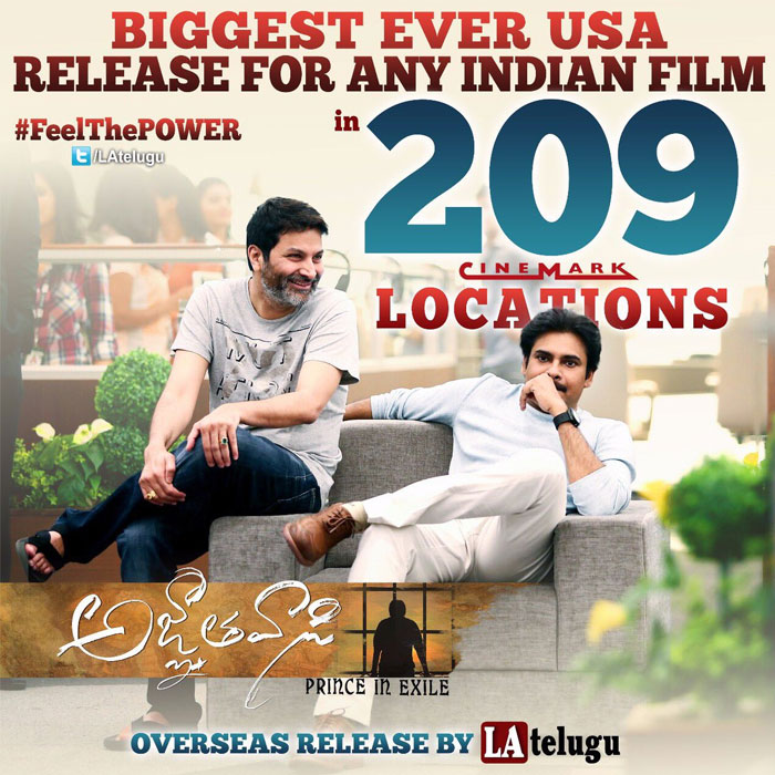 Agnyaathavaasi to Release in 209 Locations in the USA!