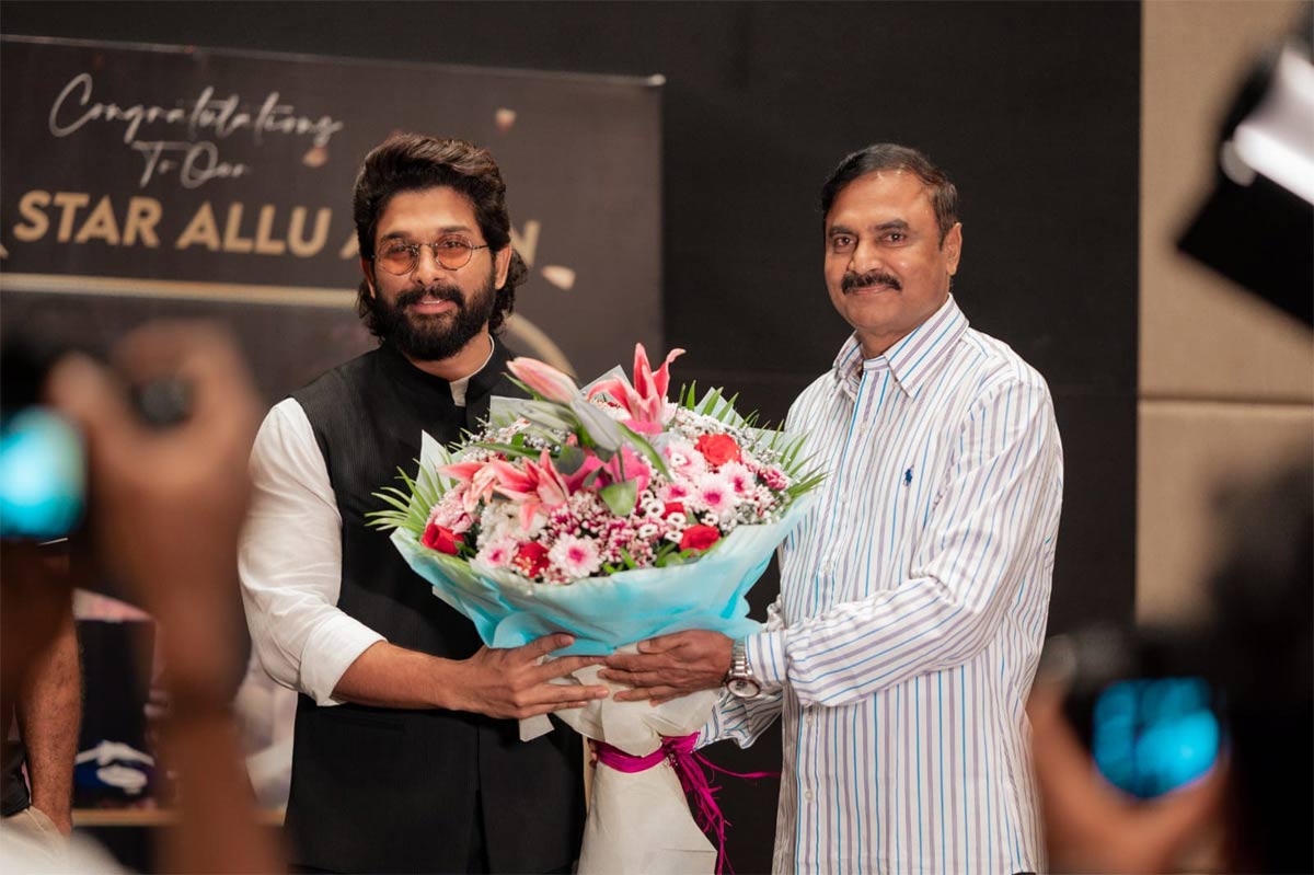 Allu Arjun felicitated by his father in law