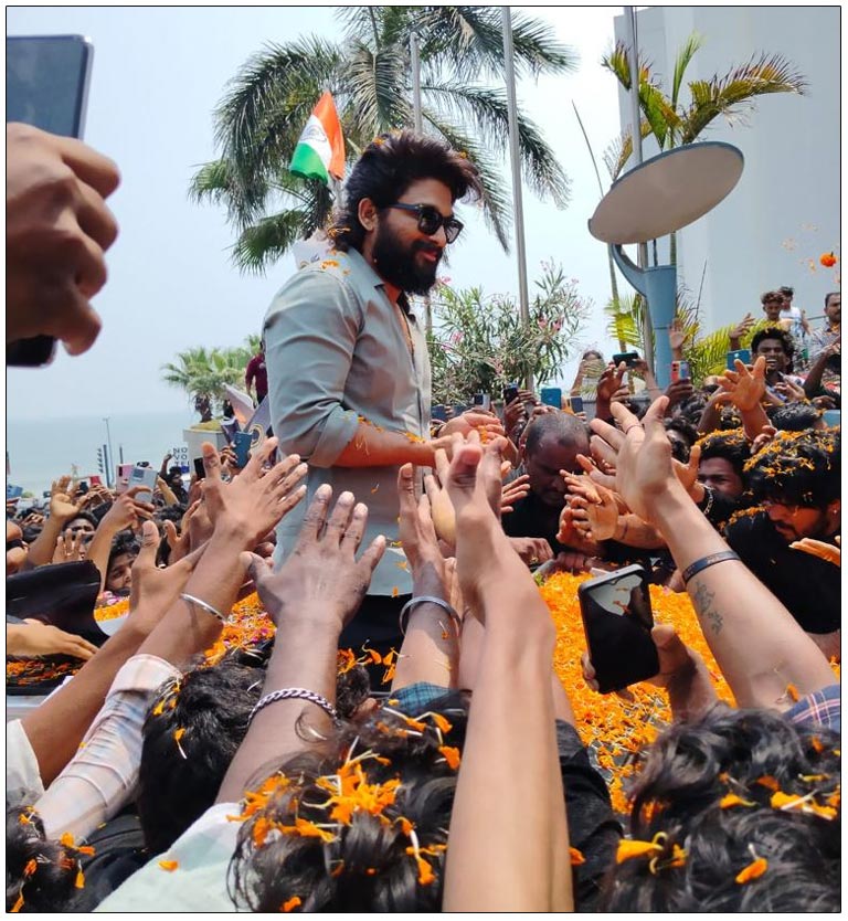 Allu Arjun presence has sparked a wave of excitement in the  Vizag