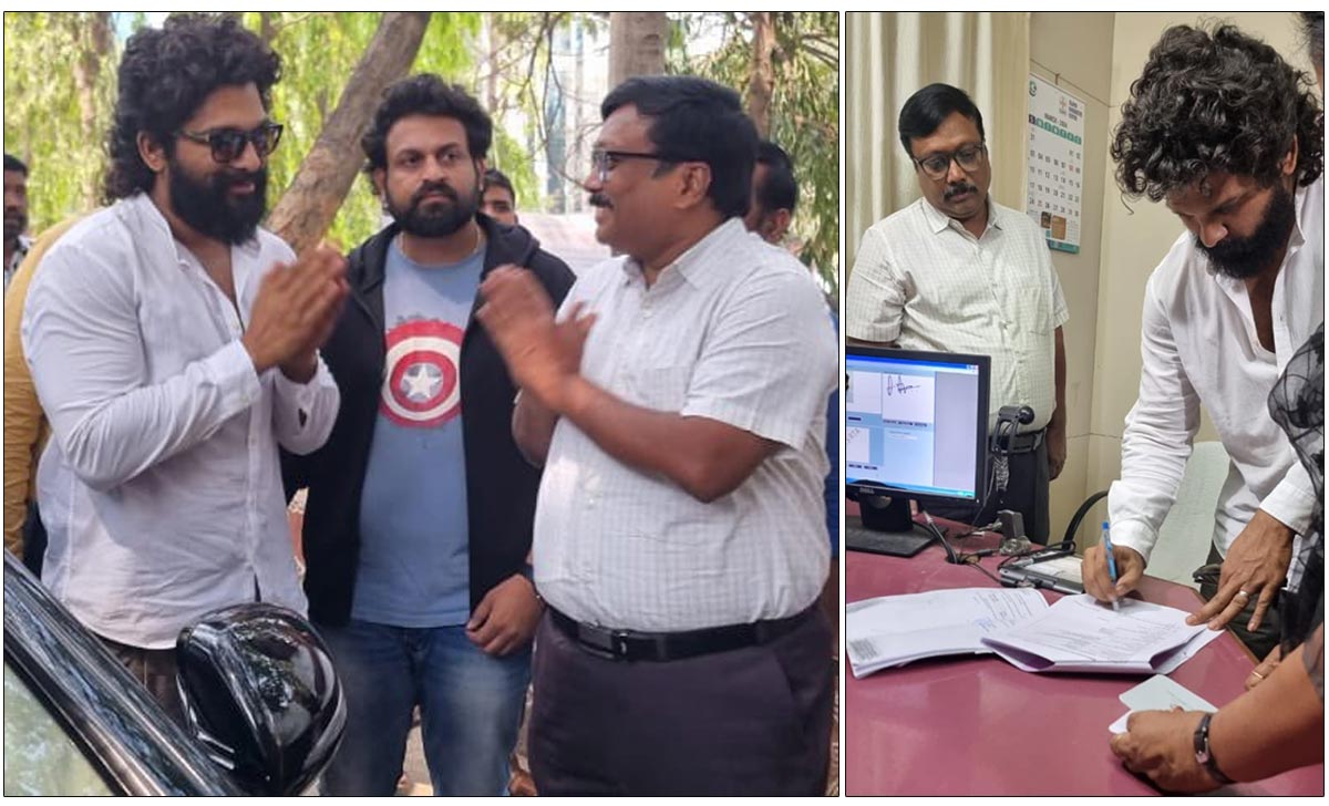 Allu Arjun visit RTO office to renew his international driving license