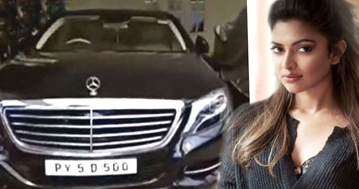 Amala Paul With Her Car