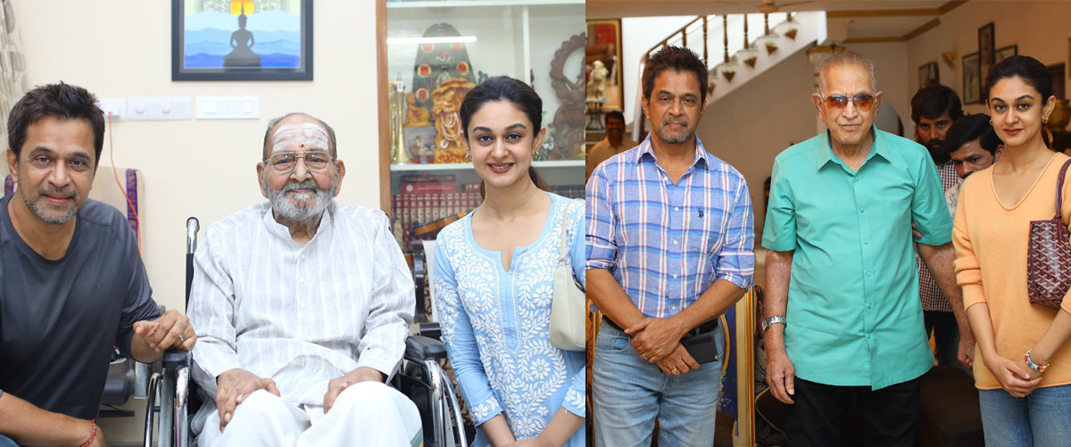 Arjun and his daughter meet Tollywood legends