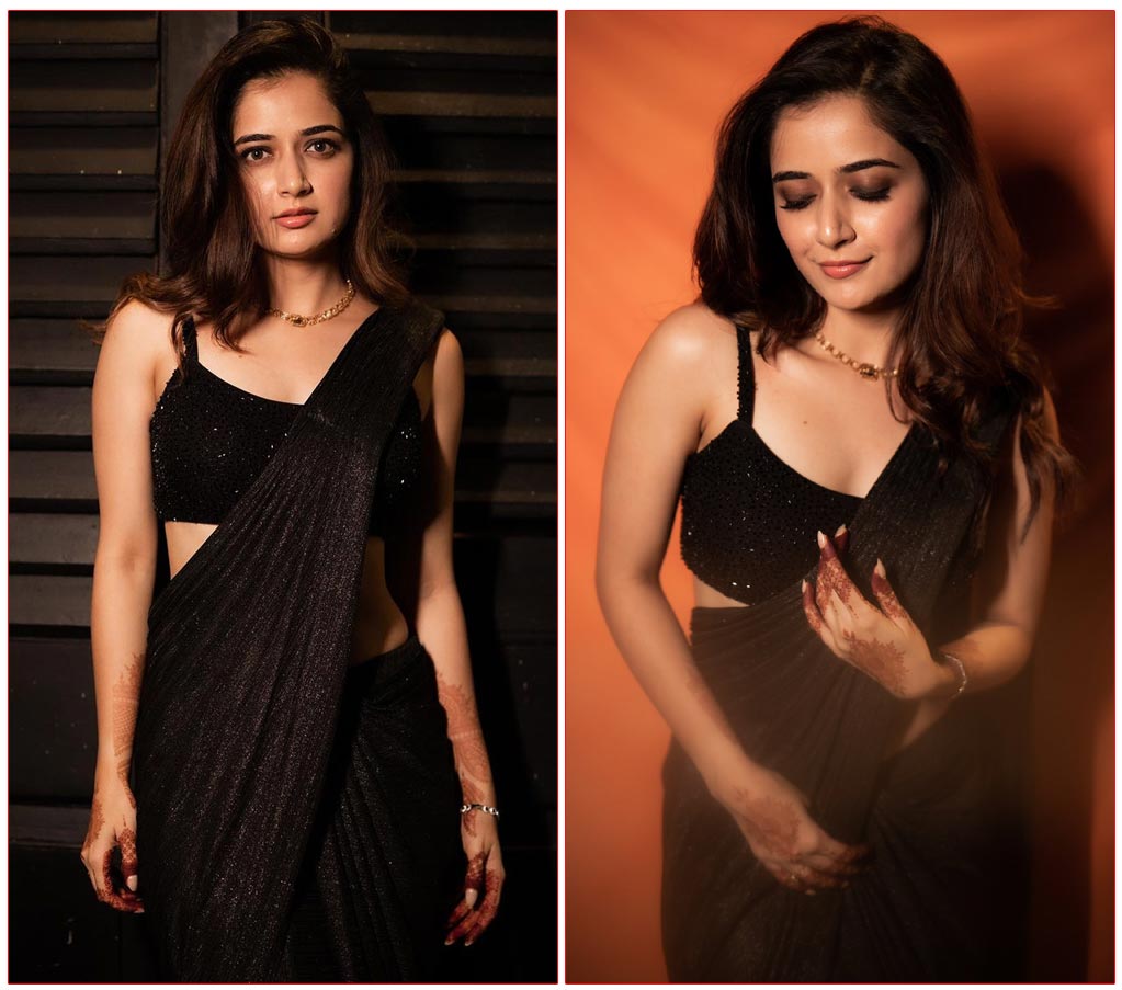 Ashika Ranganath Stuns In A Black Saree