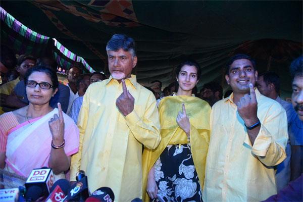 Chandra Babu Naidu Casts Vote