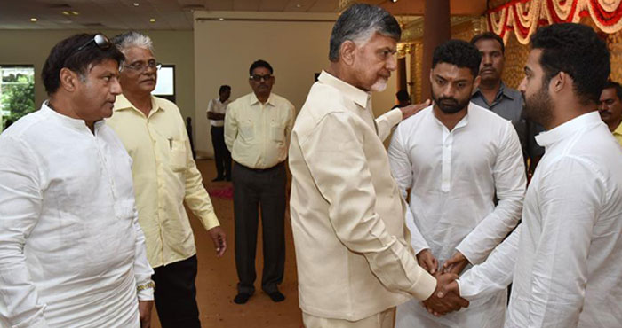 Chandrababu and Balakrishna at Attend Aravinda Sametha Event