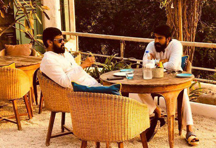 Chiranjeevi and Ram Charan at a Coffee Shop