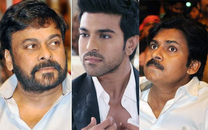 Chiranjeevi, Ram Charan, and Pawan Kalyan 