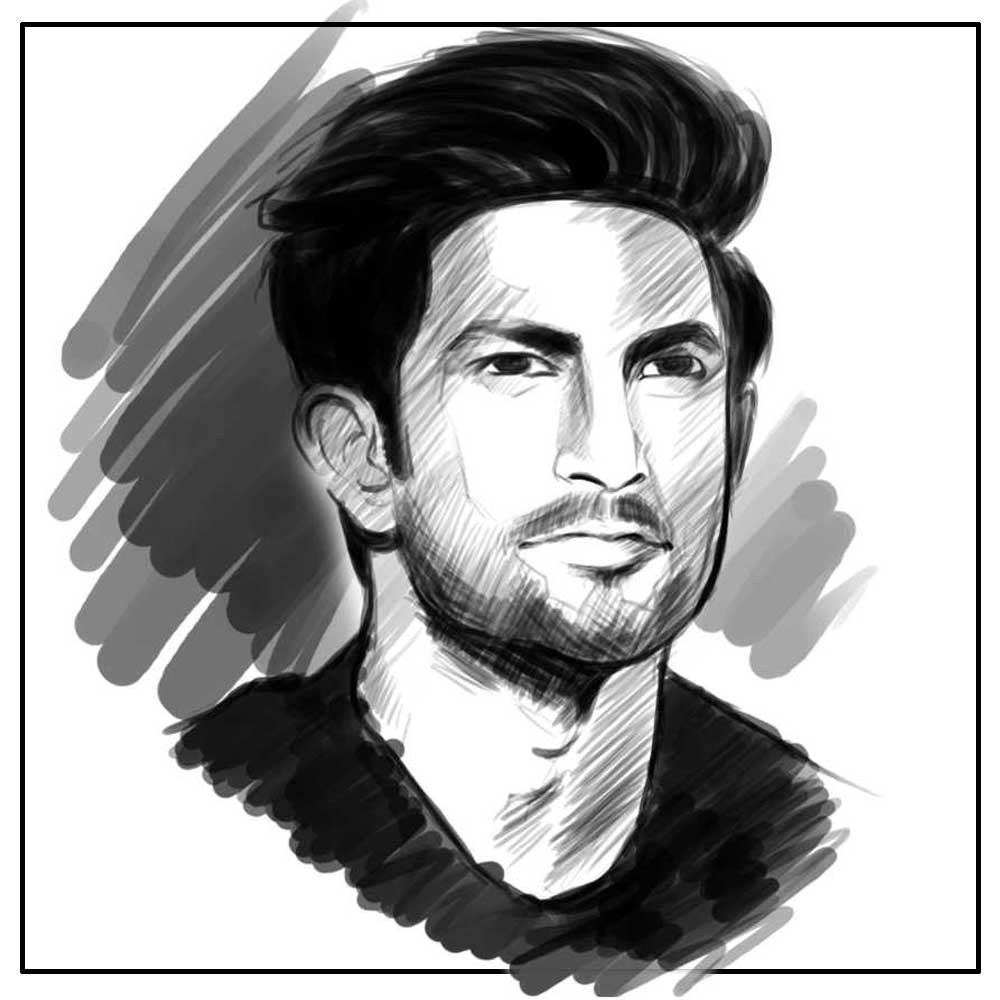 21 Sushant sketch ideas  sushant singh celebrity drawings art drawings  sketches