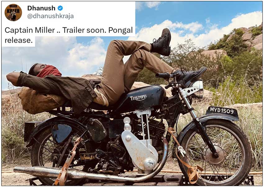 Dhanush Posted Exciting Update on Captain Miller 