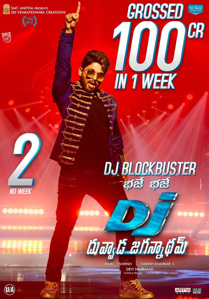 DJ Duvvada Jagannadham First Week World Wide Shares