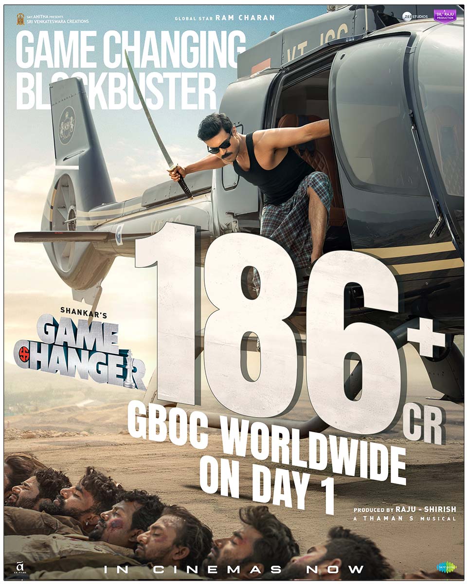  Game Changer grossed Rs 186 crs world wide on day 1