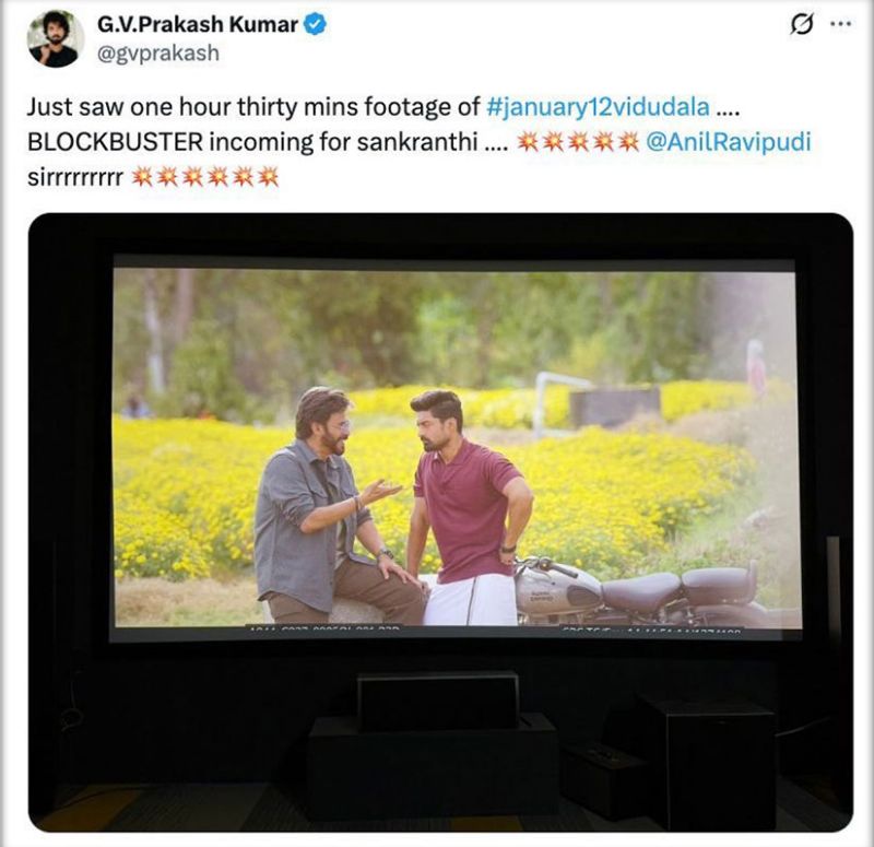 GV Prakash’s Post Creates Buzz About January 12 Vidudala