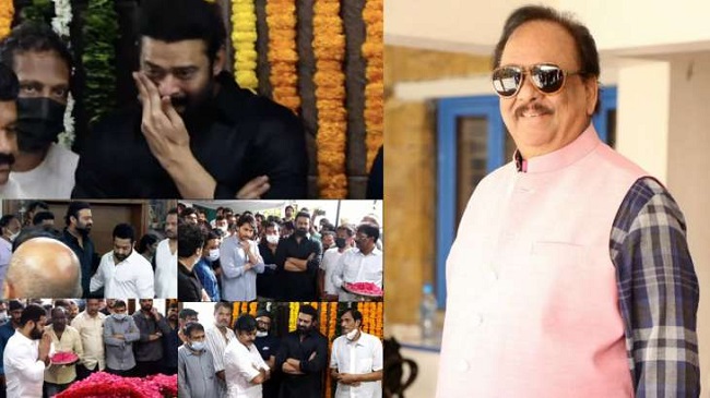 Here are the details of Krishnam Raju's final rites